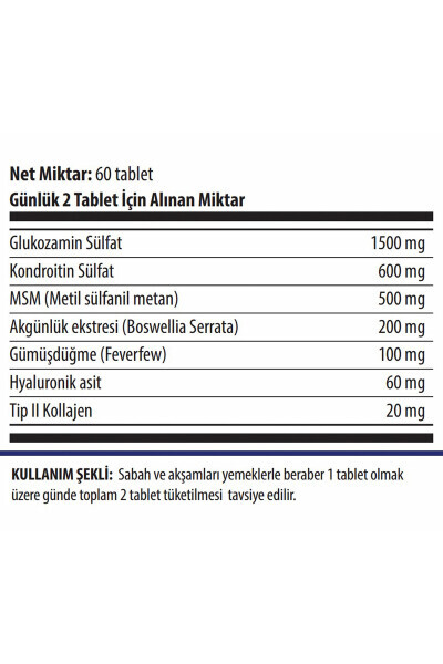 Xtra Flex Glucosamine Chondroitin Msm Hyaluronic Acid Boswellia 60 Tablet - TUMS (1)