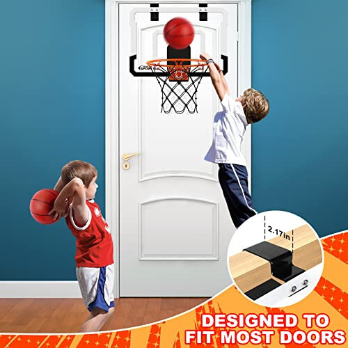 Xucutu Indoor Mini Basketball Hoop for Door - Over The Door Basketball Mini Hoop with Balls, Foldable Basketball Hoop for Wall & Room Basketball Toy Gift for Boy Kids Teens - 3