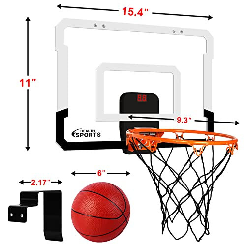 Xucutu Indoor Mini Basketball Hoop for Door - Over The Door Basketball Mini Hoop with Balls, Foldable Basketball Hoop for Wall & Room Basketball Toy Gift for Boy Kids Teens - 6