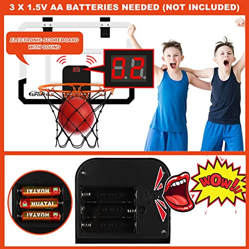 Xucutu Indoor Mini Basketball Hoop for Door - Over The Door Basketball Mini Hoop with Balls, Foldable Basketball Hoop for Wall & Room Basketball Toy Gift for Boy Kids Teens - 7