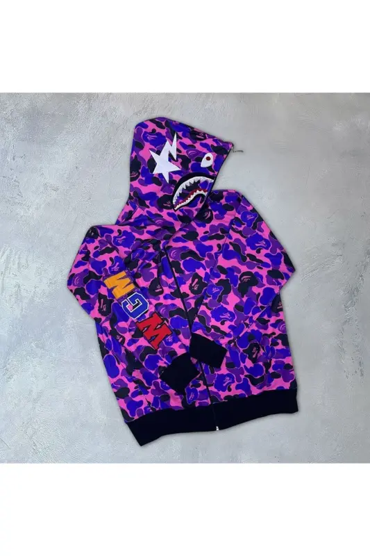 Худи BAPE PUBG с вышивкой и молнией - AXXAN
