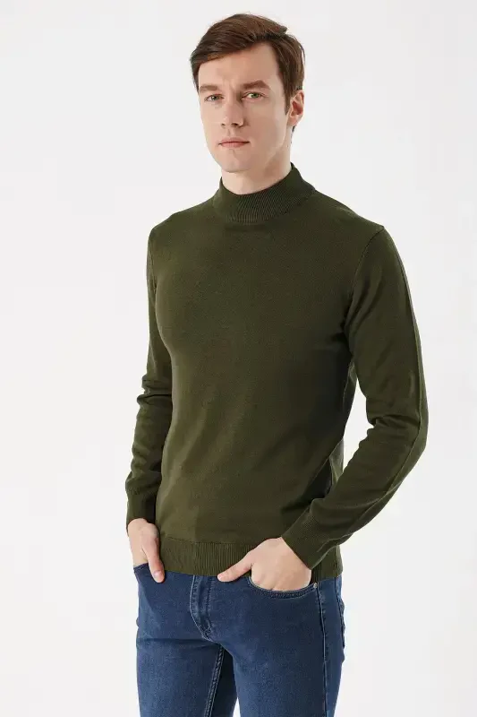 Худи Basic Dynamic Fit Свободного Кроя Трикотажный Свитер с Воротником Полу-Балахон - MORVEN