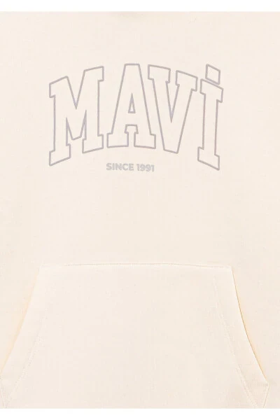 Худи с капюшоном и логотипом, бежевый 6s10052-70072 - 3