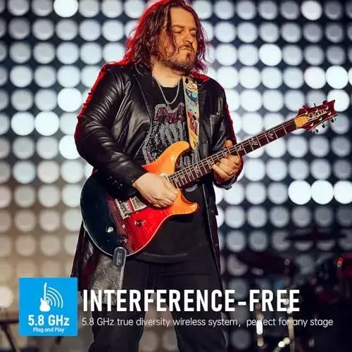 Xvive A58 Simsiz Gitara Tizimi 5.8GHz Simsiz Gitara Transmitter Qabul Qilgich Aktif yoki Passiv Elektrikli/Akustik Bas Gitara Uchun - 2