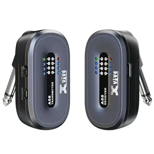 Xvive A58 Simsiz Gitara Tizimi 5.8GHz Simsiz Gitara Transmitter Qabul Qilgich Aktif yoki Passiv Elektrikli/Akustik Bas Gitara Uchun - 5