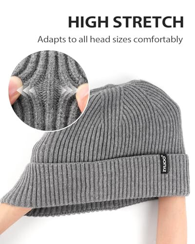 XXL/XL/L/M/S Bere Şapkalar, Büyük Boy Manşetli Örgü Şapkalar, Büyük Kafalar İçin Büyük Kaburga Örgülü Takke, Küçük Kışlık Beanie Şapkası - 3