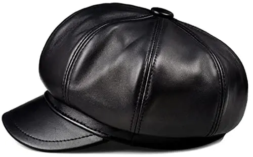 XYIYI Women Fiddler Cap Newsboy Hat PU Leather Visor Beret Cap Paperboy Gatsby Hat - 4