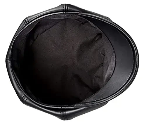 XYIYI Women Fiddler Cap Newsboy Hat PU Leather Visor Beret Cap Paperboy Gatsby Hat - 1