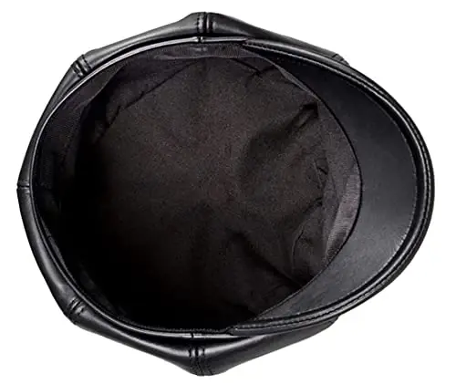 XYIYI Women Fiddler Cap Newsboy Hat PU Leather Visor Beret Cap Paperboy Gatsby Hat - 5