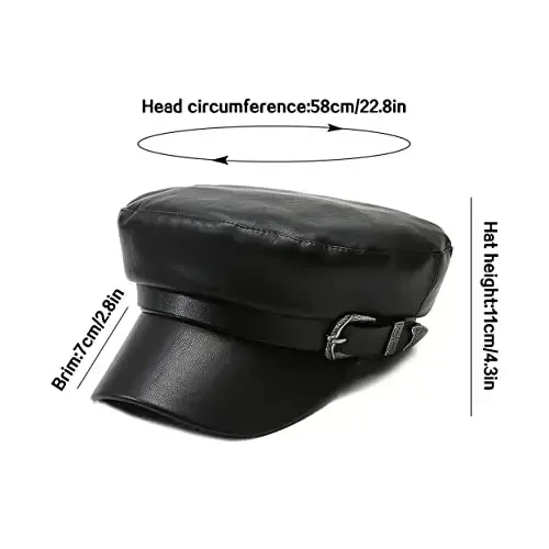 XYIYI Women Fiddler Cap Newsboy Hat PU Leather Visor Beret Cap Paperboy Gatsby Hat - 7