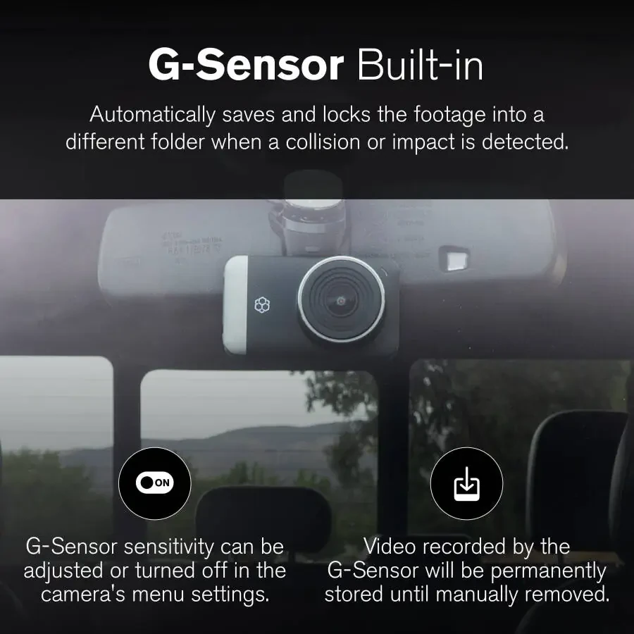 Yada 4K Roadcam Pro GPS с приложением, 150-градусным широкоугольным объективом, 3-дюймовым ЖК-экраном, разрешением UHD, высоким динамическим диапазоном для дневной/ночной съемки. Технология G-сенсора с режимом парковки и записи - 7