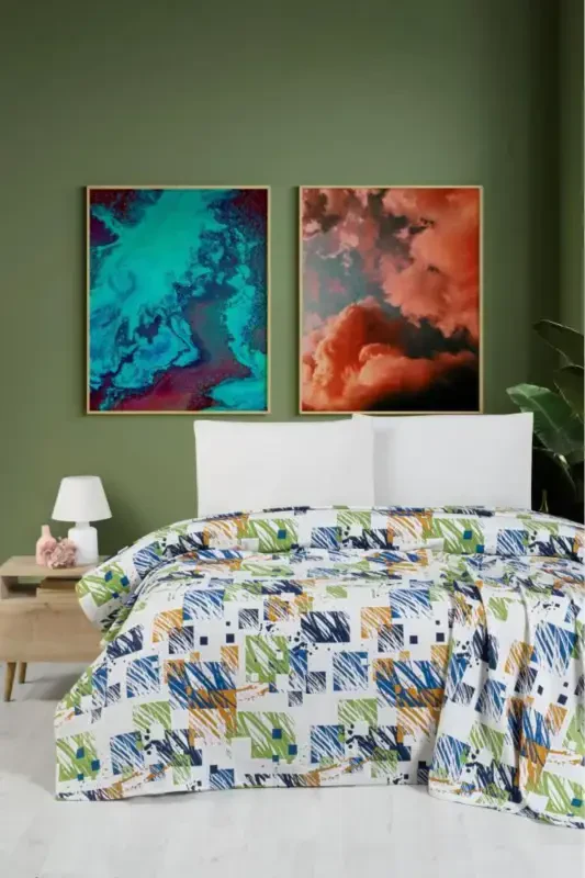 Yade Çift Kişilik Pike Yatak Örtüsü 220x230-gri - 1