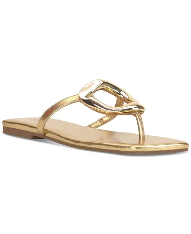 Yadira Open-Toe Flat Sandals, Exclusively at Modazone - Gold Smooth - I.N.C. INTERNATIONAL CONCEPTS