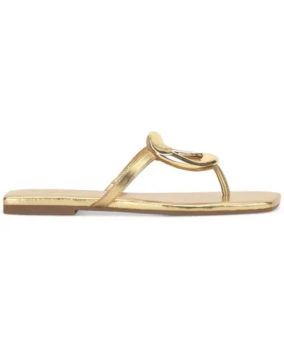 Yadira Open-Toe Flat Sandals, Exclusively at Modazone - Gold Smooth - I.N.C. INTERNATIONAL CONCEPTS (1)