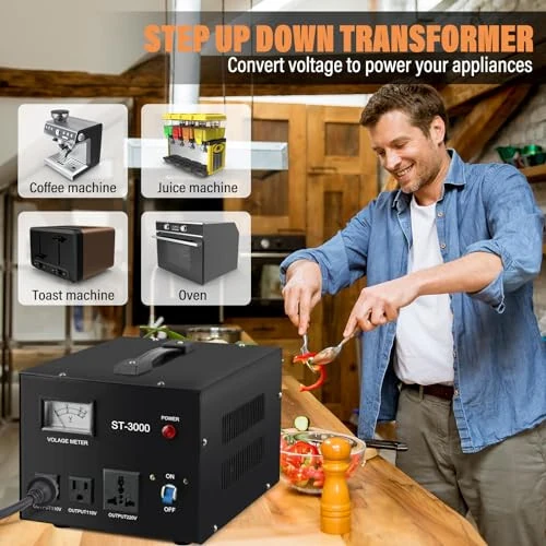 YaeCCC ST-3000 Voltage Transformer Converter Regulator with Voltage Meter - Step Up/Down - 110V/220V - Circuit Breaker Protection - Yaeccc (1)