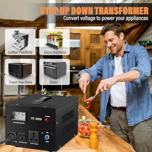 YaeCCC ST-3000 Voltage Transformer Converter Regulator with Voltage Meter - Step Up/Down - 110V/220V - Circuit Breaker Protection - Yaeccc (1)