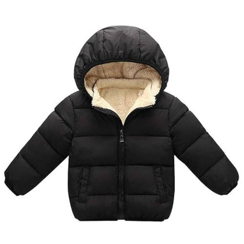 YAGATA Toddler Winter Coat Thicken Toddler Fleece Jacket Warm Bear Ears Removable Hoodie Toddler Winter Jacket - 1