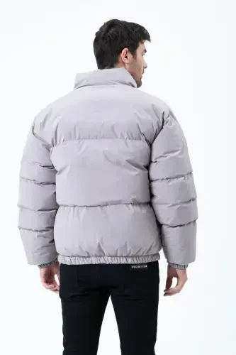 Yağmur Rüzgar Geçirmez Bomber Oversize Mont-GRİ - 8