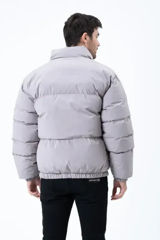 Yağmur Rüzgar Geçirmez Bomber Oversize Mont-GRİ - 8