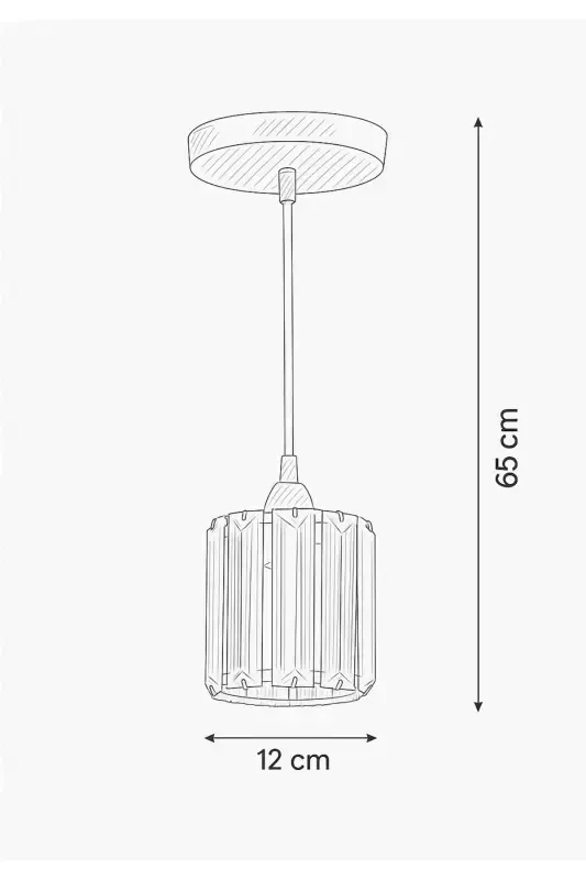 Yag'ochli Y-12 (PLAF.TESİSAT) Kristal Toshli Avize - 2