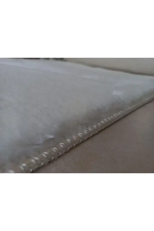 Yagona Dumaloq Post Peluş Hammom Gilami Jel Sirpanmaydigan Taglik Krem 100x100-Krem - 2