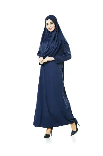 Yagona Namoz Libosi - To'q ko'k - 5015 Va Joynamoz Va Zikr Tasbehi - Uchlik To'plam - To'q ko'k - 4