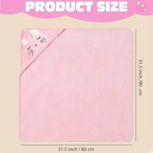 Yaiseiko 6 PCS Baby Bath Towels Set Animal Hooded Baby Hooded Bath Towels Soft and Ultra Absorbent Toddler Towels for Babies,Toddler,Infant,Kids,Newborn Essential(31.5 X 31.5 Inch) - 2