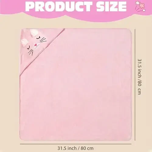 Yaiseiko 6 PCS Baby Bath Towels Set Animal Hooded Baby Hooded Bath Towels Soft and Ultra Absorbent Toddler Towels for Babies,Toddler,Infant,Kids,Newborn Essential(31.5 X 31.5 Inch) - Modazone (1)