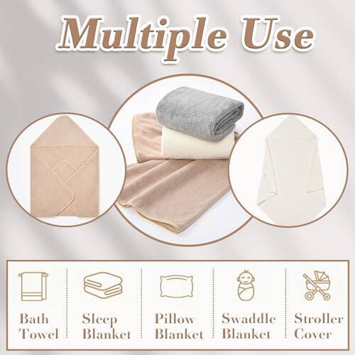 Yaiseiko Kapüşonlu Bebek Banyo Havluları Yeni Doğan İçin 3'lü Paket Kapüşonlu Bebek Havlusu 32 x 32 İnç Unisex Koral Polar Süper Yumuşak Emici Banyo Havlusu Seti Bebekler, Bebekler, Yürümeye Başlayan Çocuklar İçin Hediye, Yeni Doğan Temel Malzeme - 49