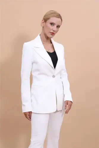 Yaka Klasik Ko'ylagi - Ekru - 7