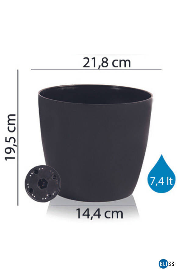 Yakut Flower Pot 7.4 Liters Black - 3