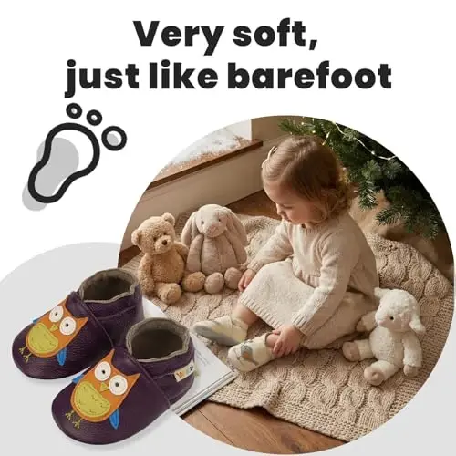 YALION Baby Soft Leather Shoes Suede Sole Infant Toddler First Walking Sports Crib Moccasins - 4
