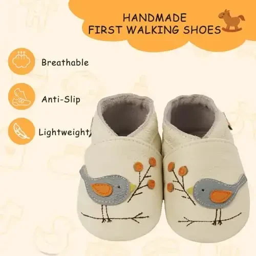 YALION Baby Soft Leather Shoes Suede Sole Infant Toddler First Walking Sports Crib Moccasins - YALION (1)