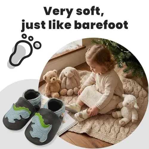 YALION Baby Soft Leather Shoes Suede Sole Infant Toddler First Walking Sports Crib Moccasins - 4