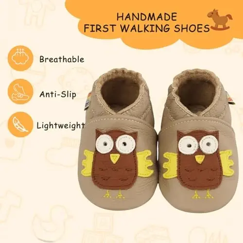 YALION Baby Soft Leather Shoes Suede Sole Infant Toddler First Walking Sports Crib Moccasins - 2