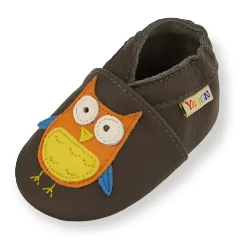 YALION Baby Soft Leather Shoes Suede Sole Infant Toddler First Walking Sports Crib Moccasins - 0 - 2 MONTHS
