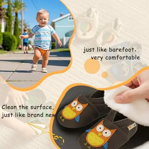 YALION Baby Soft Leather Shoes Suede Sole Infant Toddler First Walking Sports Crib Moccasins - 4