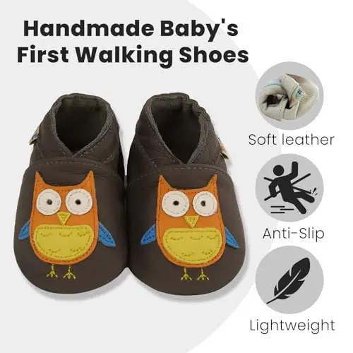 YALION Baby Soft Leather Shoes Suede Sole Infant Toddler First Walking Sports Crib Moccasins - 2