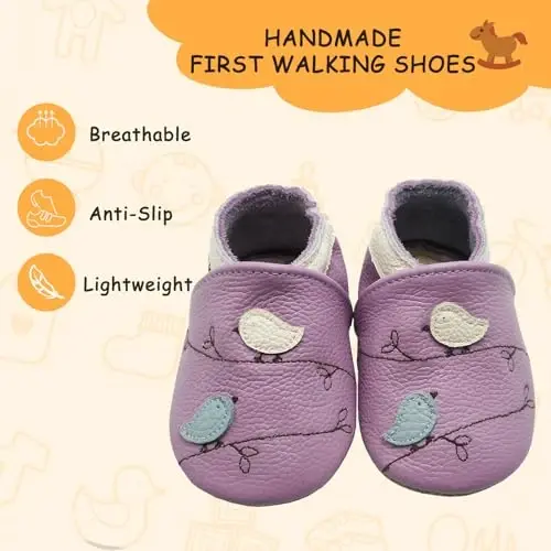 YALION Baby Soft Leather Shoes Suede Sole Infant Toddler First Walking Sports Crib Moccasins - 2