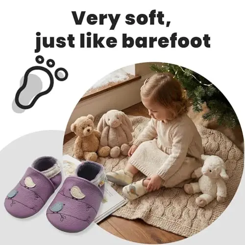 YALION Baby Soft Leather Shoes Suede Sole Infant Toddler First Walking Sports Crib Moccasins - 5