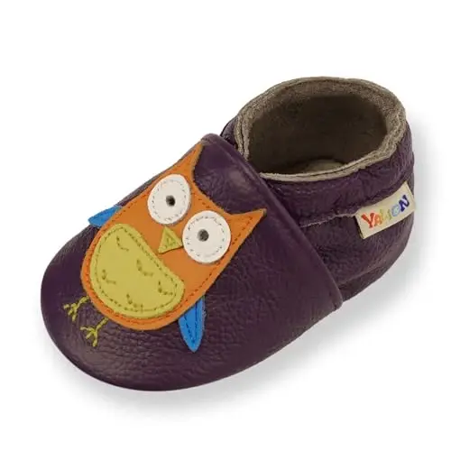 YALION Soft Sole Baby Leather Shoes Moccasins Anti-Slip First Walker Crib Shoes for Toddler Infant Boys Girls - 1