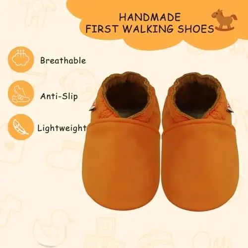 YALION Baby Shoes Boys Girls Soft Soles Slip-Resistant Crib Shoes Toddler Infant Slip On Slippers First Walking Shoes - 2