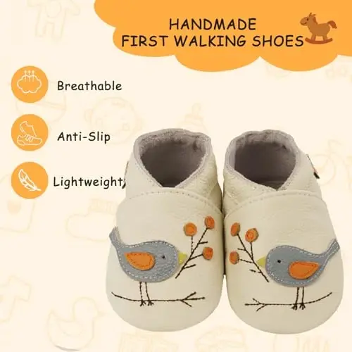 YALION Baby Soft Leather Shoes Suede Sole Infant Toddler First Walking Sports Crib Moccasins - 2
