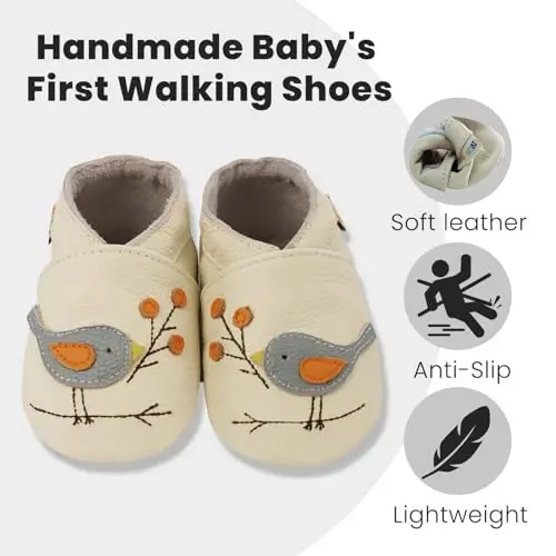 YALION Baby Soft Leather Shoes Suede Sole Infant Toddler First Walking Sports Crib Moccasins - 2