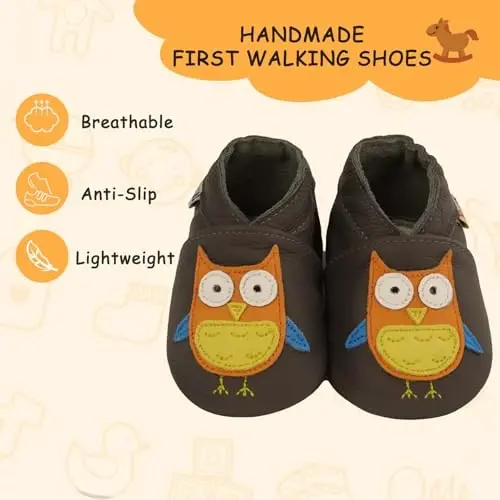 YALION Soft Sole Baby Leather Shoes Moccasins Anti-Slip First Walker Crib Shoes for Toddler Infant Boys Girls - 2