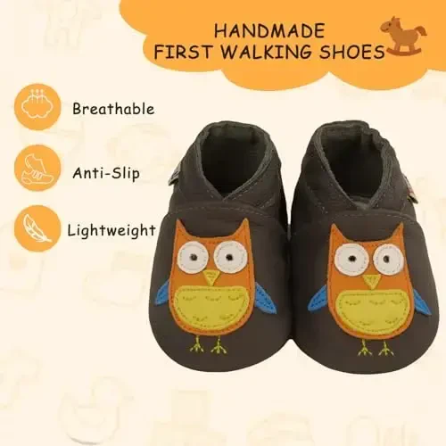 YALION Baby Soft Leather Shoes Suede Sole Infant Toddler First Walking Sports Crib Moccasins - 0 - 2 MONTHS (1)
