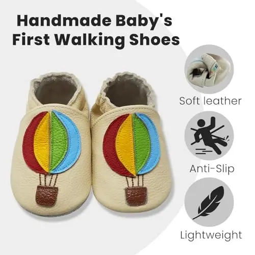 YALION Baby Soft Leather Shoes Suede Sole Infant Toddler First Walking Sports Crib Moccasins - YALION (1)