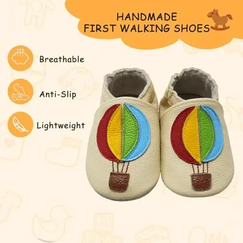 YALION Baby Soft Leather Shoes Suede Sole Infant Toddler First Walking Sports Crib Moccasins - 0 - 2 MONTHS (1)