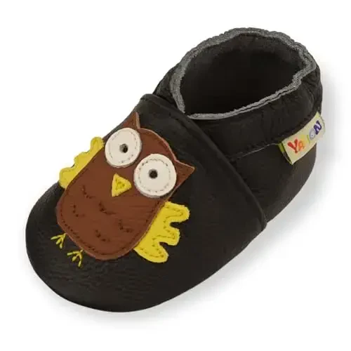 YALION Soft Sole Baby Leather Shoes Moccasins Anti-Slip First Walker Crib Shoes for Toddler Infant Boys Girls - 1