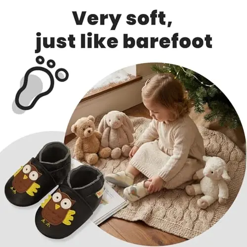 YALION Soft Sole Baby Leather Shoes Moccasins Anti-Slip First Walker Crib Shoes for Toddler Infant Boys Girls - 4